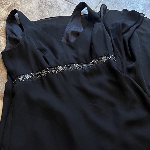 Michaelangelo empire waist sleeveless formal black maxi dress backless flawless - Picture 7 of 12